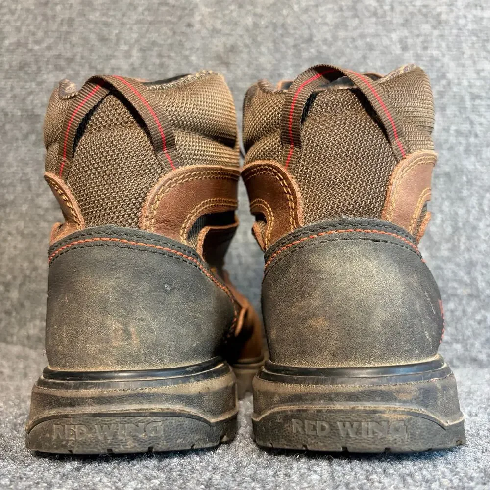 Red Wing Waterproof Brown Leather Safety Toe Work Boots Womens Size 8.5 B
